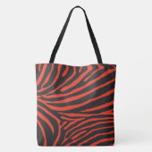 Zwart en Rood Zebra Print Draagtas (Achterkant)