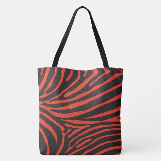 Zwart en Rood Zebra Print Draagtas (Achterkant)