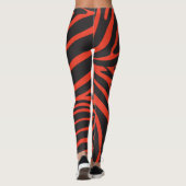 Zwart en Rood Zebra Print Leggings (Achterkant)