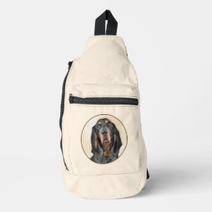 Zwart-en-roodbruine Coonhound Schilderij Originele Sling Bag