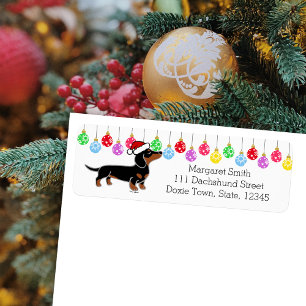 Zwart en roodbruine Dachshund Sinterklaaslabels Etiket