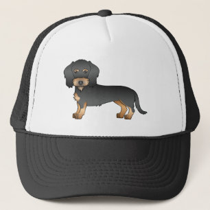 Zwart en roodbruine draadharige tekening van een D Trucker Pet