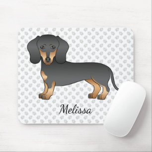 Zwart en roodbruine kortharige Dachshund Cute Hond Muismat