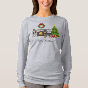 Zwart en roodbruine Mini Goldendoodle - Kerstkamer T-shirt