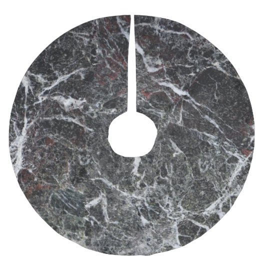 Zwart en rook grijs marmer textuur kerstboom rok (Voorkant)