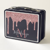 Zwart en Roos Gold Driving Glitter Monogram (Achterkant)