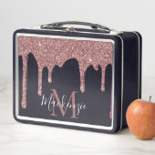 Zwart en Roos Gold Driving Glitter Monogram (In situ)