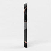 Zwart en Roos Gold Faux Glitter Agate Case-Mate iPhone Case (Achterkant/rechts)