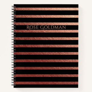 Zwart en Roos Gold Foil op maat gemaakt Notitieboek