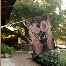 Zwart en Roos Gold Glitter 50ste verjaardag