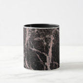 Zwart en Roos Gold Pink Glitter Marble Glam Trendy Mok (Midden)