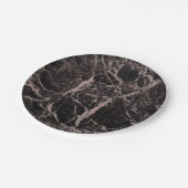 Zwart en Roos Gold Pink Glitter Marble Glam Trendy Papieren Bordje (Gekanteld)
