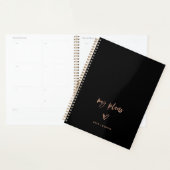 Zwart en Roos goud | Casual script en hart Planner (Display)