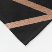Zwart en Roos Goud Geometrisch Fleece Deken (Hoek)