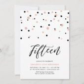 Zwart en Roos goud meisje 15e tiende verjaardag Kaart (Voorkant)