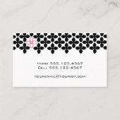 Zwart en Roze Bloem Moeder Belkaart Contactkaartje (Achterkant)