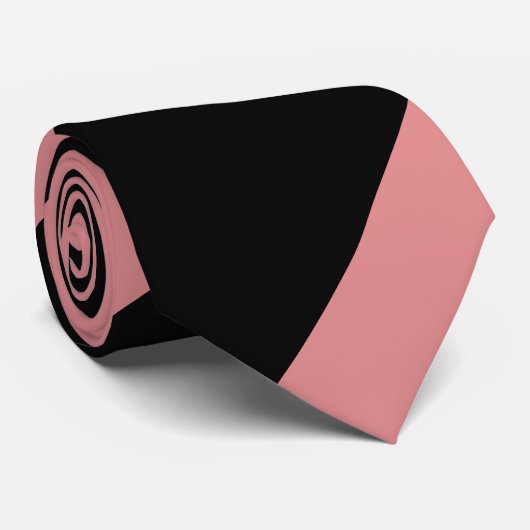 Zwart en roze brede regimentsstreep stropdas (Opgerold)