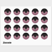 Zwart en Roze ~ Classic Ronde Sticker (Vel)