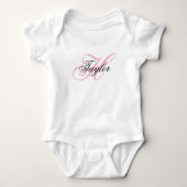 Zwart en roze fancy monogram romper (Voorkant)