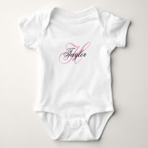 Zwart en Roze Fantasie Monogram Romper