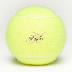 Zwart en Roze Fantasie Monogram Tennisballen