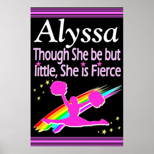 ZWART EN ROZE FELLE CHEER GEPERSONALISEERD POSTER