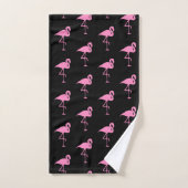 Zwart en roze Flamingo patroon Bad Handdoek (Handdoek)