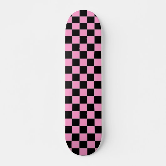 Zwart en Roze gecheckt skateboard (Voorkant)