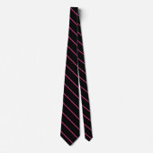 Zwart en roze gestreept Mannen Necktie Stropdas (Voorkant)