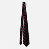 Zwart en roze gestreept Mannen Necktie Stropdas (Achterkant)