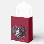 Zwart en Roze Gotische Bruiloft Katten Favor Boxes Bedankdoosjes (Geopend)