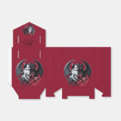 Zwart en Roze Gotische Bruiloft Katten Favor Boxes Bedankdoosjes (Uitgevouwen)