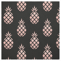 Zwart en roze gouden ananas stof per meter