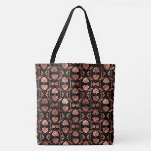 Zwart en roze gouden Art Deco grote schoudertas Draagtas