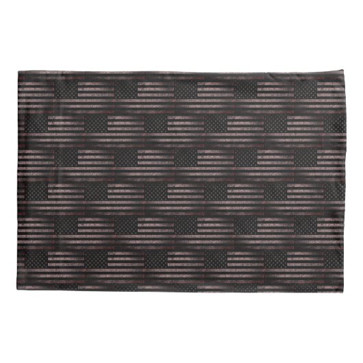 Zwart en Roze Grunge Amerikaanse vlag Dual Pattern Kussensloop (Achterkant-Links)