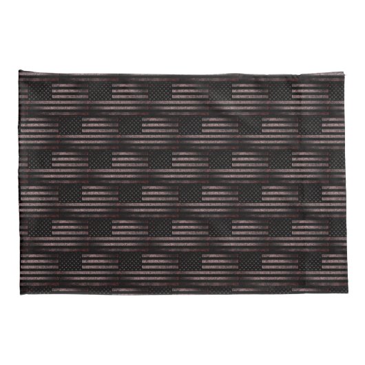 Zwart en Roze Grunge Amerikaanse vlag Dual Pattern Kussensloop (Achterkant-Rechts)