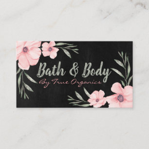 Zwart en roze handgemaakte spa-bath & body visitekaartje