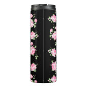 Zwart en Roze Rozen Classic  Roos Thermosbeker (Achterkant)