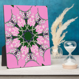 Zwart en Roze Schattigee Bloemen Mode Motief Monog Fotoplaat