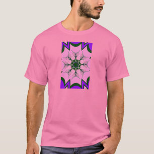 Zwart en Roze Schattigee Bloemen Mode Motief Monog T-shirt
