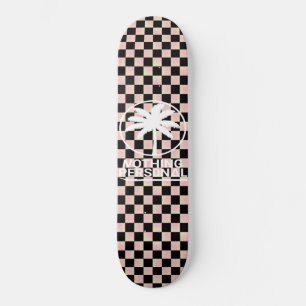 Zwart en roze verloop geruit skateboard