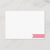 Zwart en Roze Zebra Luier Raffle Ticket Informatiekaartje (Achterkant)