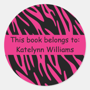Zwart en Roze Zebra Stripe Sticker