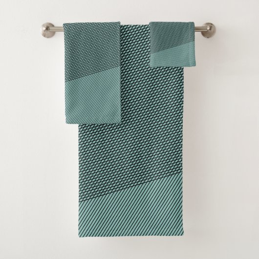 Zwart en Sage Groen elegant Abstract Modern Minima Bad Handdoek (Insitu)