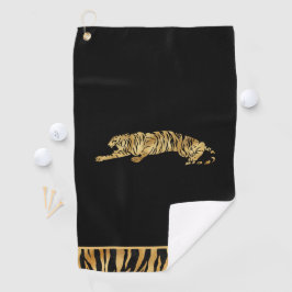 Zwart en Shimmery Gold-gepersonaliseerde Golfhandd Golfhanddoek
