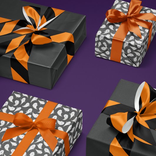 Zwart en Sinaasappel brede streep Lint