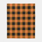 Zwart en Sinaasappel Buffalo Plaid Herfst Herfst Fleece Deken (Voorkant)