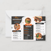 Zwart en Sinaasappel Elegant Restaurant Menu Sjabl (Voorkant)