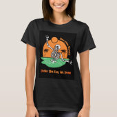 Zwart en Sinaasappel Illustratie Zomerschedel T-Sh T-shirt (Voorkant)