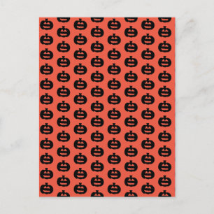 Zwart en Sinaasappel Jack-o-lantaarn Print Briefkaart